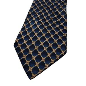 Polidoro Silk Necktie Made In Italy Navy Red and Yellow‎ Mens Tie